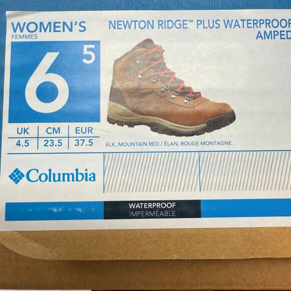 Columbia Newton Ridge Plus Waterproof Amped Women's 6.5 Brown Red NEW - Picture 11 of 11